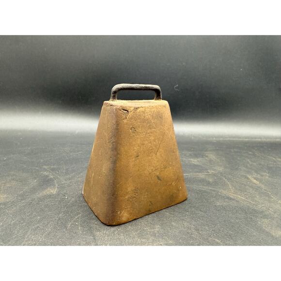 Antique Farmhouse Rustic Small Brass Cowbell - Picture 8 of 8